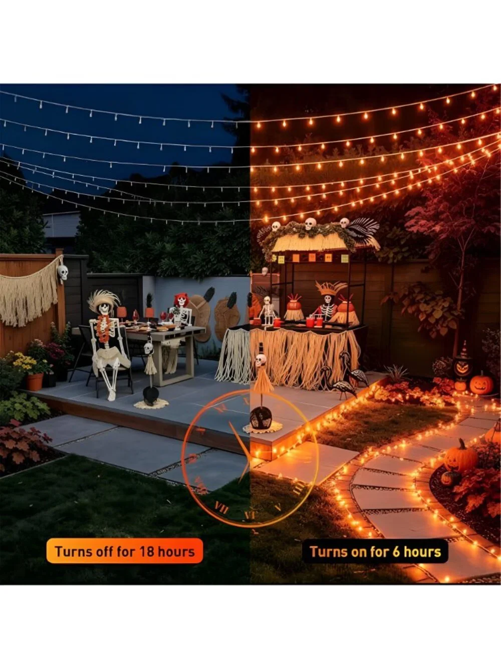 200 LED Orange Halloween Lights Outdoor Indoor Fall Lights Plug in